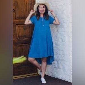 NEW LuLaRoe XS Blue Carly Swing Dress & OS Bird Leggings!